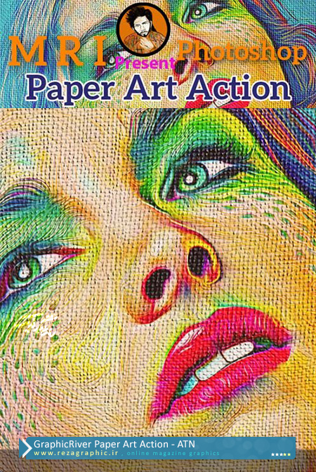  اکشن تبدیل تصاویر به نقاشی روی کاغذ - Graphicriver Paper Art Action | رضاگرافیک